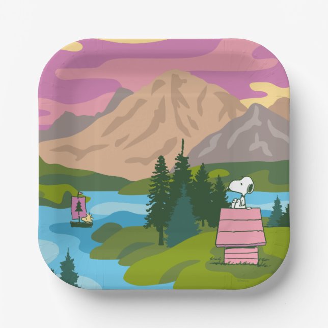 Plato De Papel Maní | Snoopy & Woodstock El Gran Exterior (Anverso)