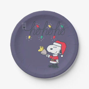 Plato De Papel Maní   Snoopy & Woodstock Ho Ho