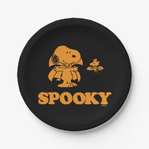 Plato De Papel Maní Snoopy & Woodstock Spooky