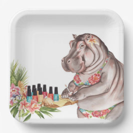 Plato De Papel Manicura Belleza Costera por Personal de Hippo 
