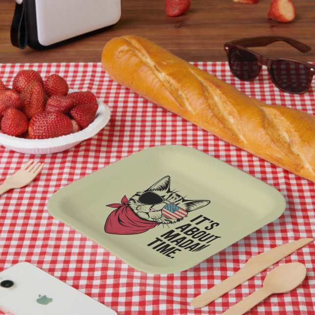 Plato De Papel Manifestación de Kamala Harris DNC 2024 (Picnic)