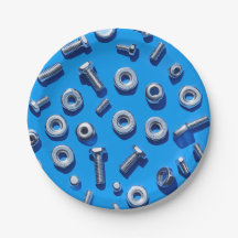 Manly Man Gear Head Nuts and Bolts placas de papel