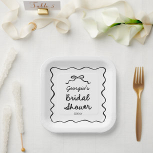 Plato De Papel Mano caprichosa de la ducha de novias