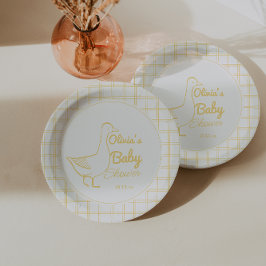 Plato De Papel Mano de burro desgarrada y neutral Baby Shower