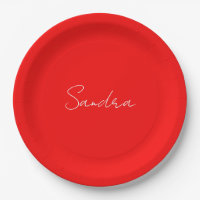 Mano roja blanca escrita Minimalista tu nombre