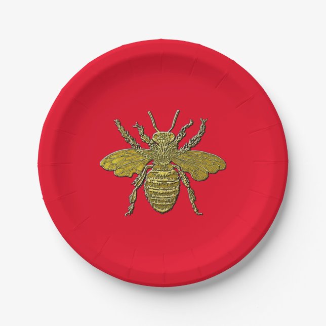 Plato De Papel Manosee la abeja y su color (Anverso)