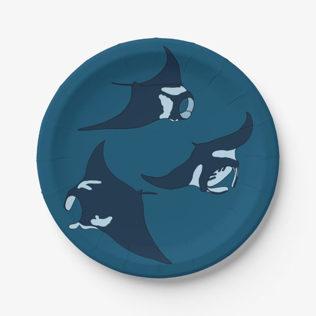 Plato De Papel Manta Rays (Anverso)