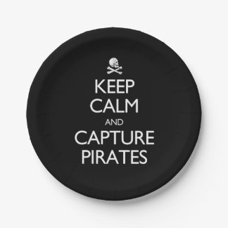 Plato De Papel Mantén la Calma y Captura Piratas