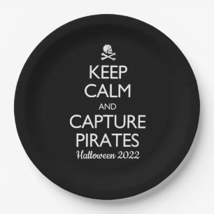Plato De Papel Mantén la Calma y Captura Piratas
