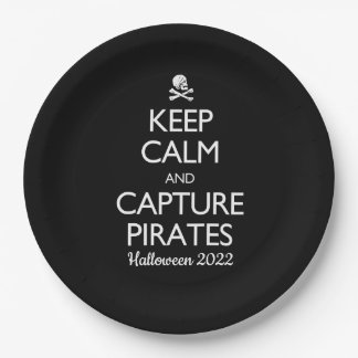 Plato De Papel Mantén la Calma y Captura Piratas