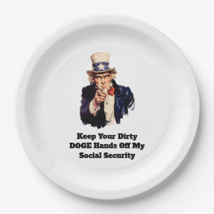 Plato De Papel Mantén tus manos sucias sin mi seguridad social