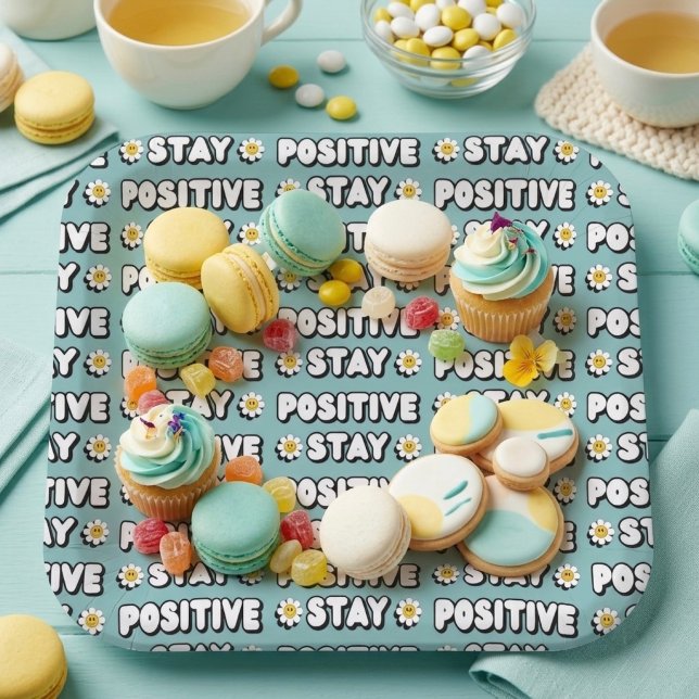 Plato De Papel Mantén una Actitud Positiva (Subido por el creador)