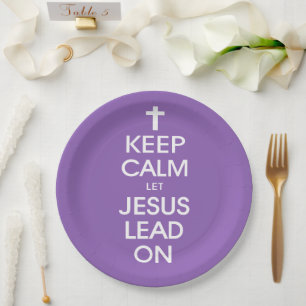 Plato De Papel Mantengan la calma, dejen que Jesús siga adelante 