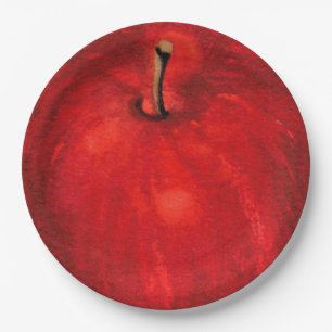 Plato De Papel Manzana acuarela 'Red Delicious'