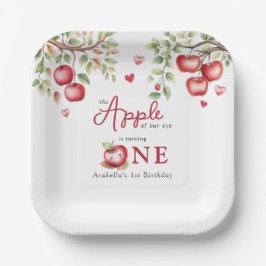 Plato De Papel Manzana Dulce De Nuestros Ojos | 1er Cumpleaños