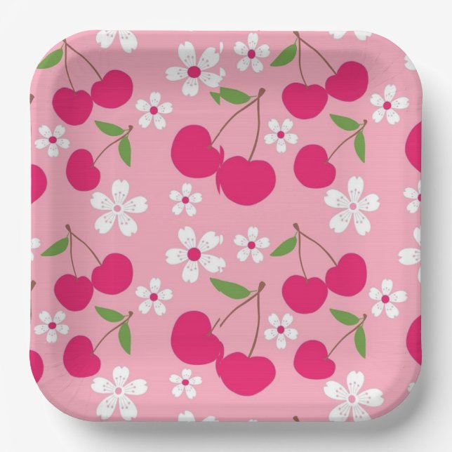 Plato De Papel manzana rosa (Anverso)