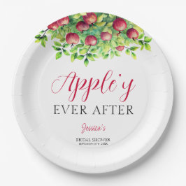 Plato De Papel Manzanas Para Siempre Fiesta de Despedida de Solte