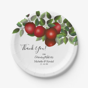 Plato De Papel Manzanas rojas Fruta  Gracias