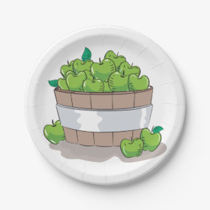 Plato De Papel Manzanas verdes