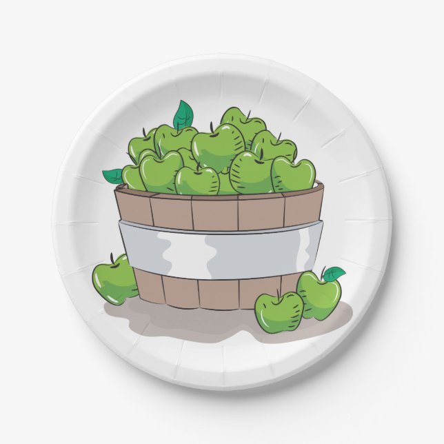 Plato De Papel Manzanas verdes (Anverso)