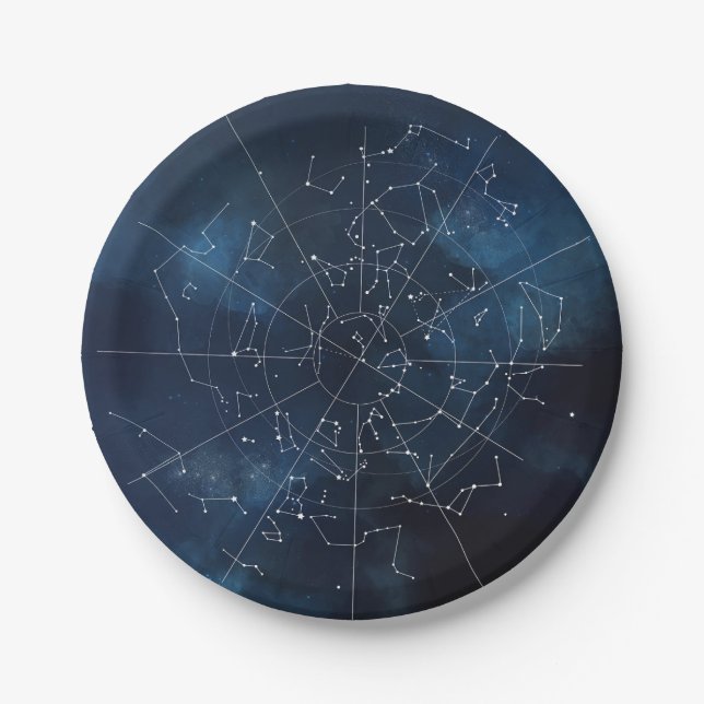 Plato De Papel Mapa celestial (Anverso)