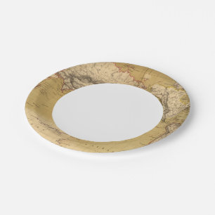 Plato De Papel Mapa continental