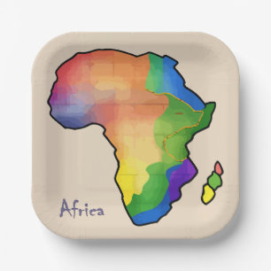Plato De Papel Mapa de África