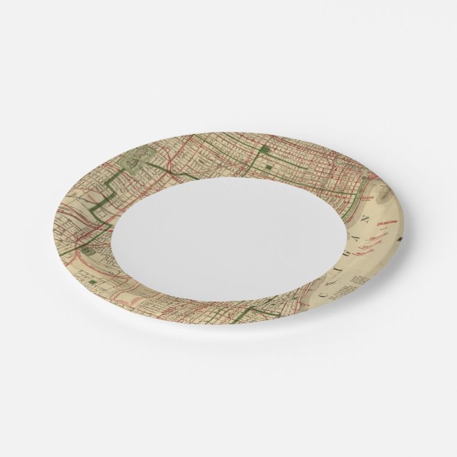 Plato De Papel Mapa de Blanchard en Chicago (Angular)