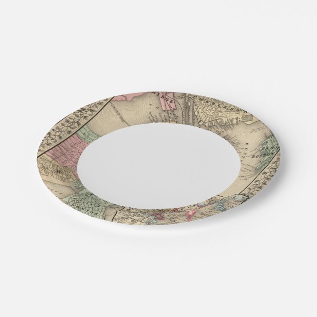 Plato De Papel Mapa de Boston de Mitchell (Angular)