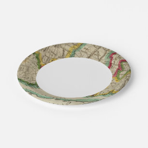 Plato De Papel Mapa de Connecticut