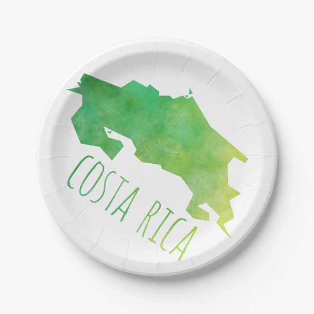 Plato De Papel Mapa de Costa Rica (Anverso)