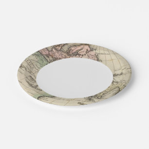 Plato De Papel mapa de Europa, África del Norte y el Sudeste Asi