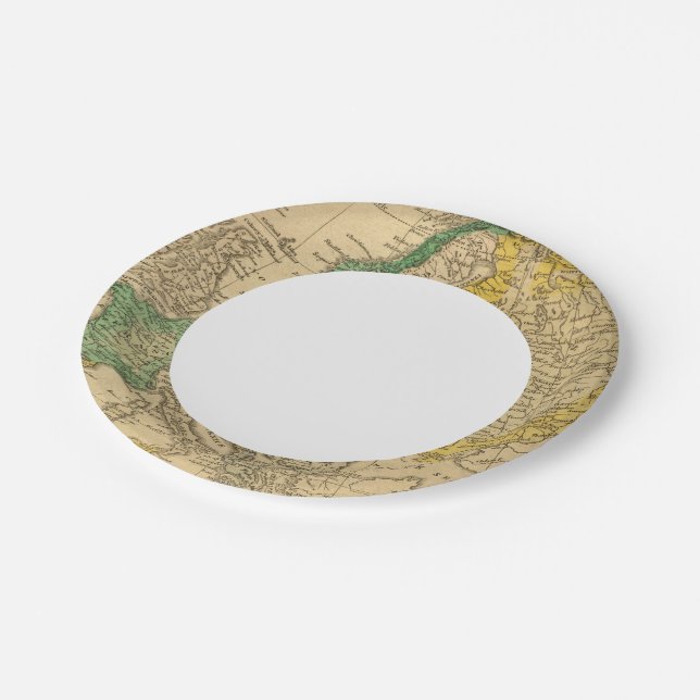 Plato De Papel Mapa de Europa de Worcester (Angular)