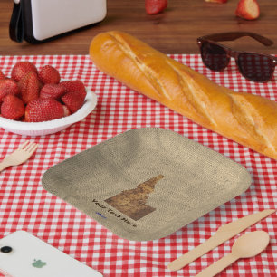 Plato De Papel Mapa de Idaho Spud