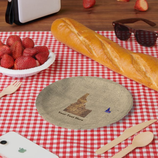 Plato De Papel Mapa de Idaho Spud (Picnic)