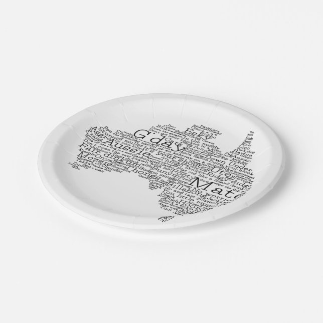 Plato De Papel Mapa de jerga de Australia (Angular)