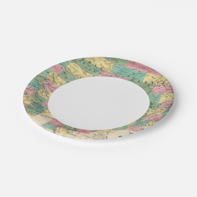 Plato De Papel Mapa de la Asamblea de Asia (Angular)