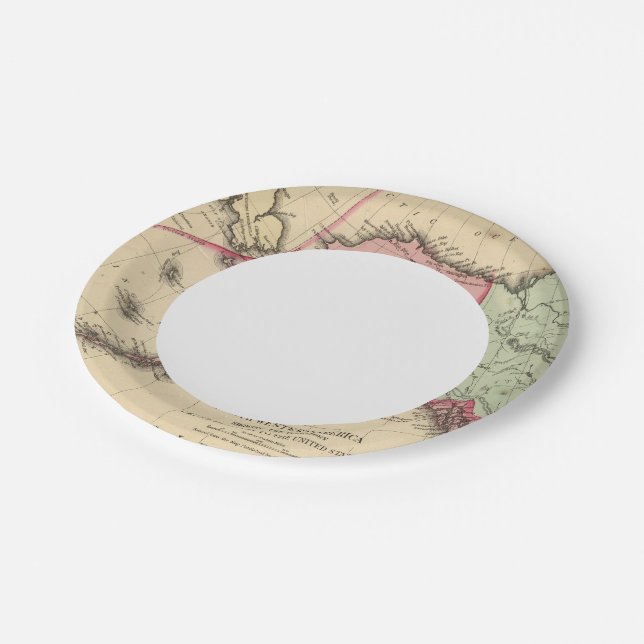 Plato De Papel Mapa de NW America de Mitchell (Angular)
