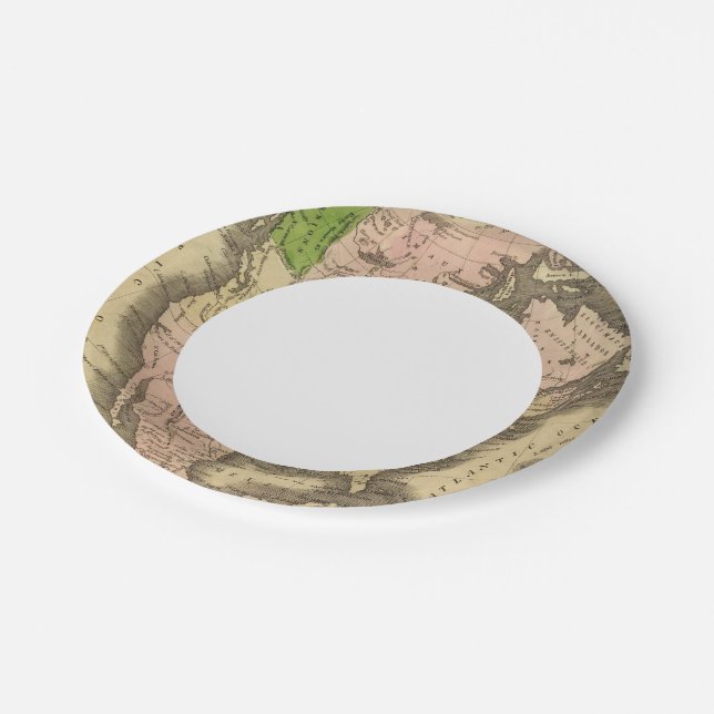 Plato De Papel Mapa de Olney de Norteamérica (Angular)