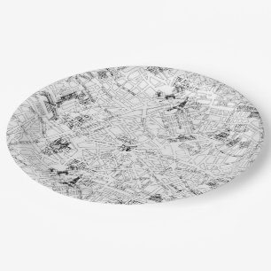 Plato De Papel Mapa de París
