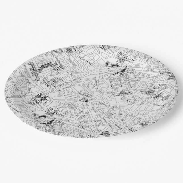 Plato De Papel Mapa de París (Angular)