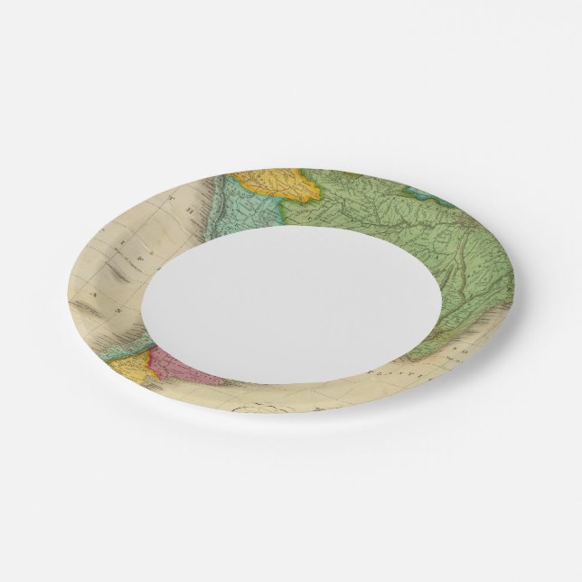 Plato De Papel Mapa de Sudamérica 4 (Angular)