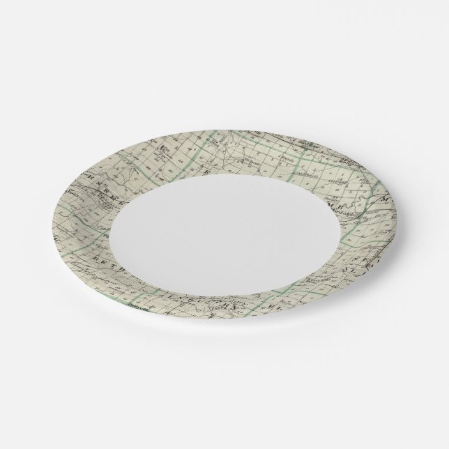 Plato De Papel Mapa del condado de McDonough, Rushville (Angular)
