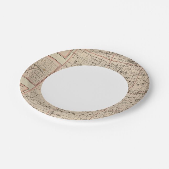Plato De Papel Mapa del condado de Warren, Abingdon (Angular)