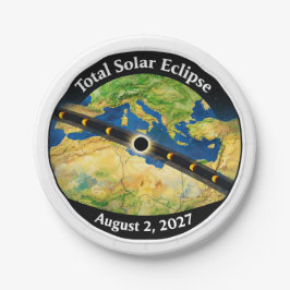 Plato De Papel Mapa del eclipse solar total de 2027