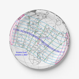 Plato De Papel Mapa del eclipse solar total de 2027