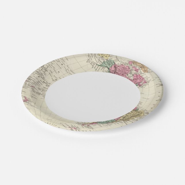 Plato De Papel Mapa del Hemisferio Occidental (Angular)