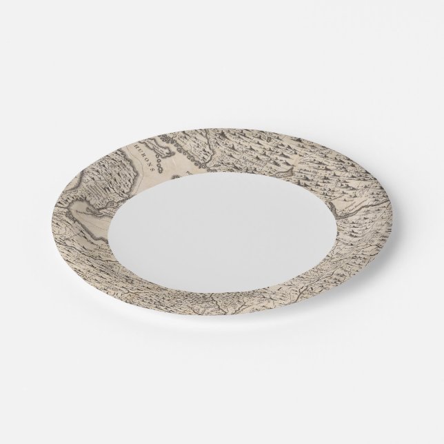 Plato De Papel Mapa del Imperio Británico en América Hoja 6 (Angular)