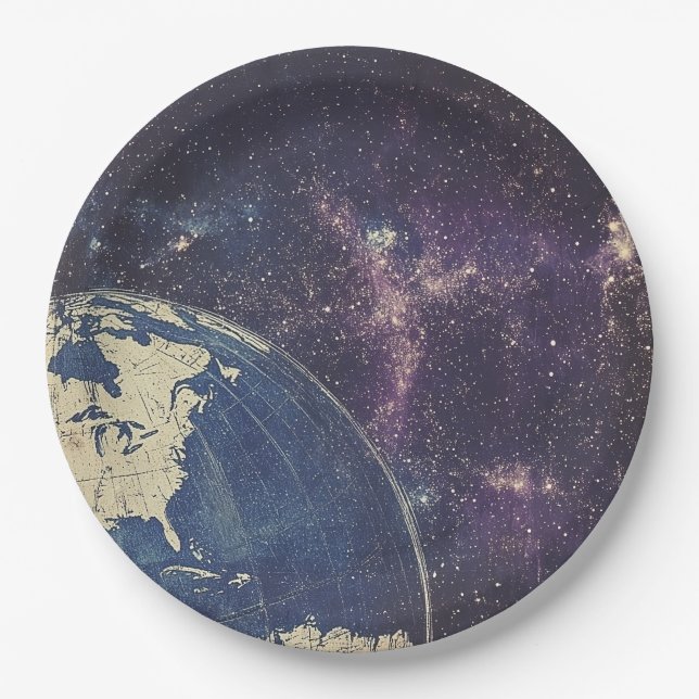 Plato De Papel Mapa del mundo de la época celestial (1) (Anverso)