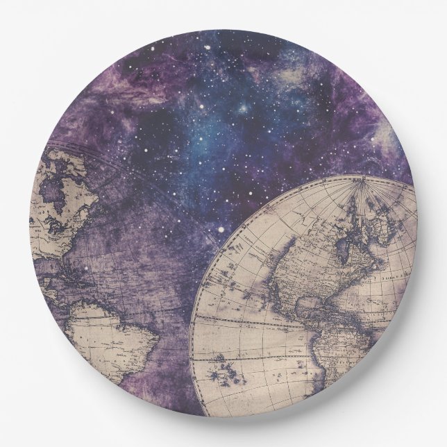 Plato De Papel Mapa del mundo de la época celestial (3) (Anverso)